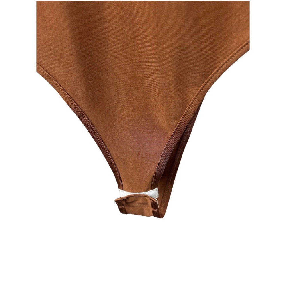 Gimmick by BKE Copper Ribbed Bodysuit M Cottagecore Boho Festival Fall Knit - Picture 4 of 10